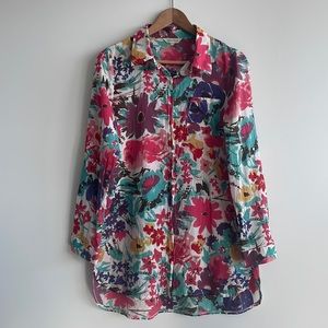 Afternoon Floral Long sleeve Button down Size Small